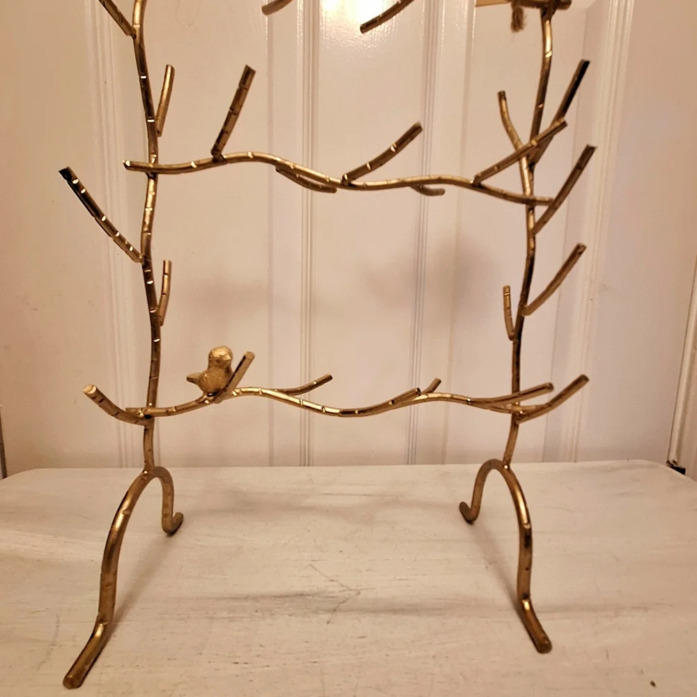 Birds Gold Metal Jewelry Display Stand Tree Branch Organizer Holder Gift for Her